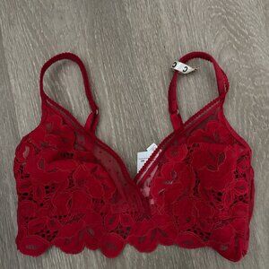 NWT intimisimi emma bra in red lace flowers size 34c